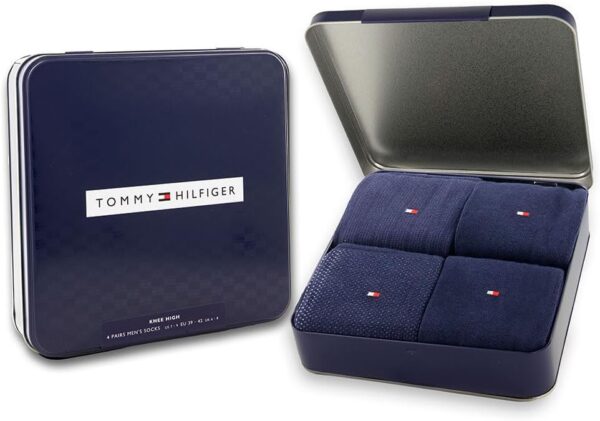 Calze al ginocchio Tommy Hilfiger uomo cotone comode 4 pezzi-2