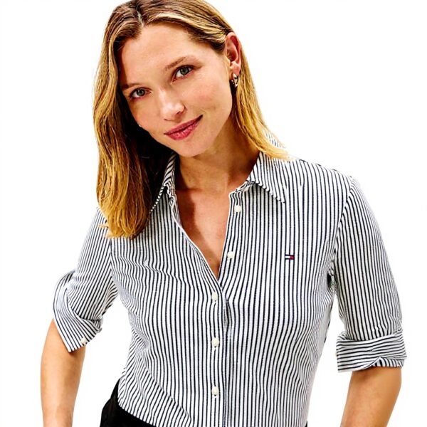 Camicia Donna Tommy Hilfiger 1985 Slim Colletto Punta Cotone