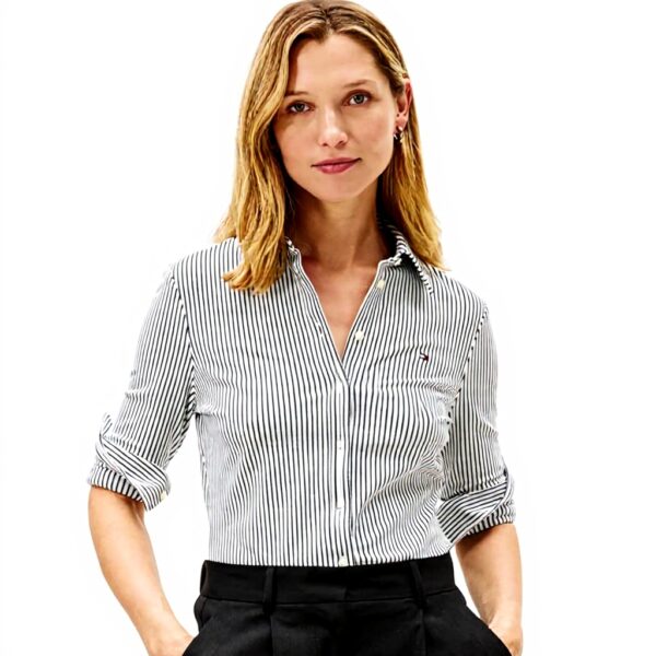 Camicia Donna Tommy Hilfiger 1985 Slim Colletto Punta Cotone