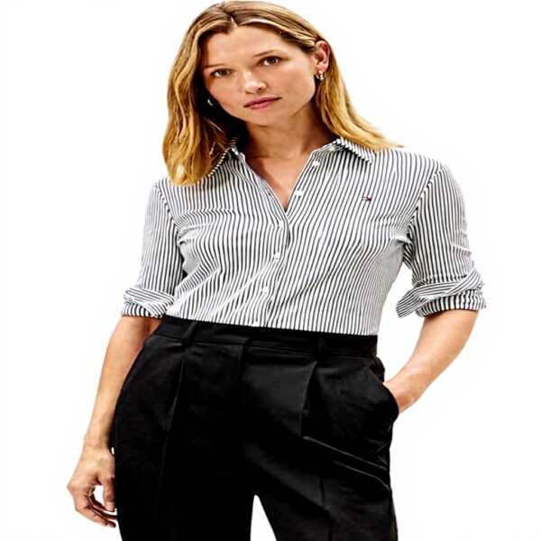 Camicia Donna Tommy Hilfiger 1985 Slim Colletto Punta Cotone