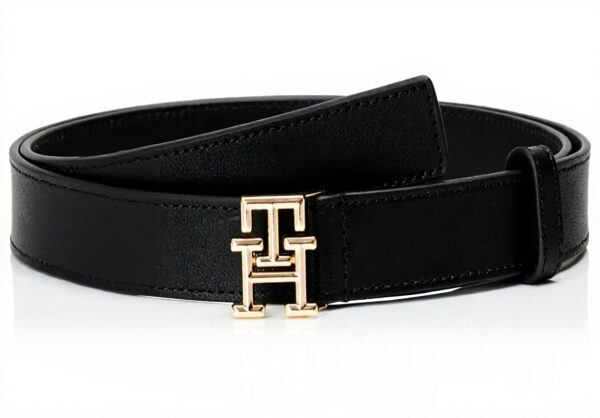 Cintura Tommy Hilfiger pelle nera donna accessori moda