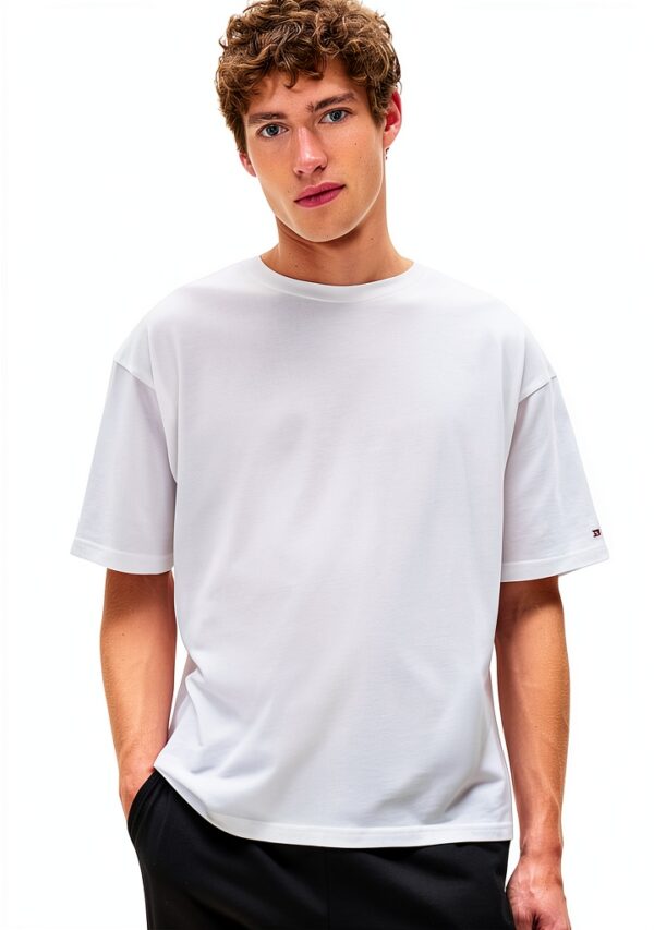 Tommy Hilfiger Maglietta Logo Cotone Unisex Adulto T-shirt