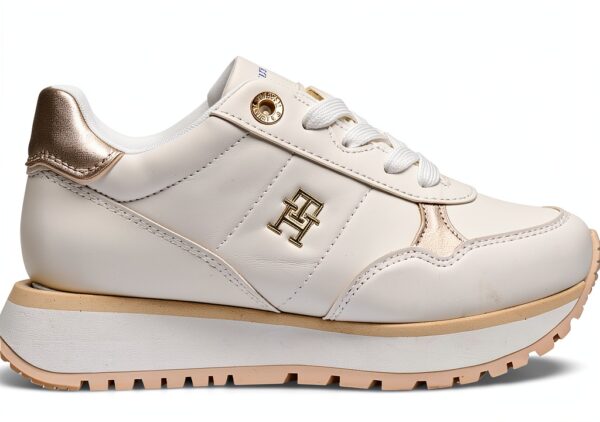 Tommy Hilfiger Miren Sneaker Bambine Ragazze Off White Oro