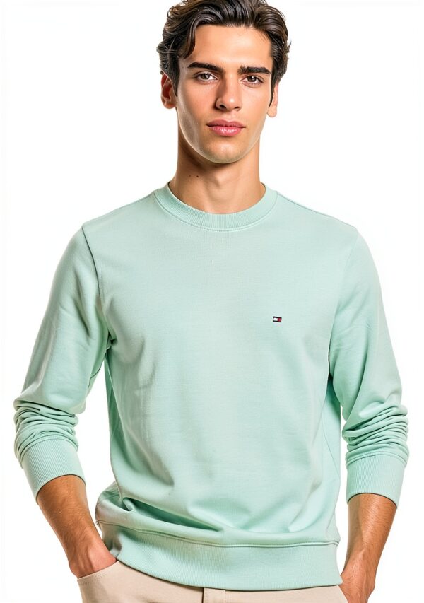 Felpa Tommy Hilfiger Uomo Terry Pullover Collo V Bandierina