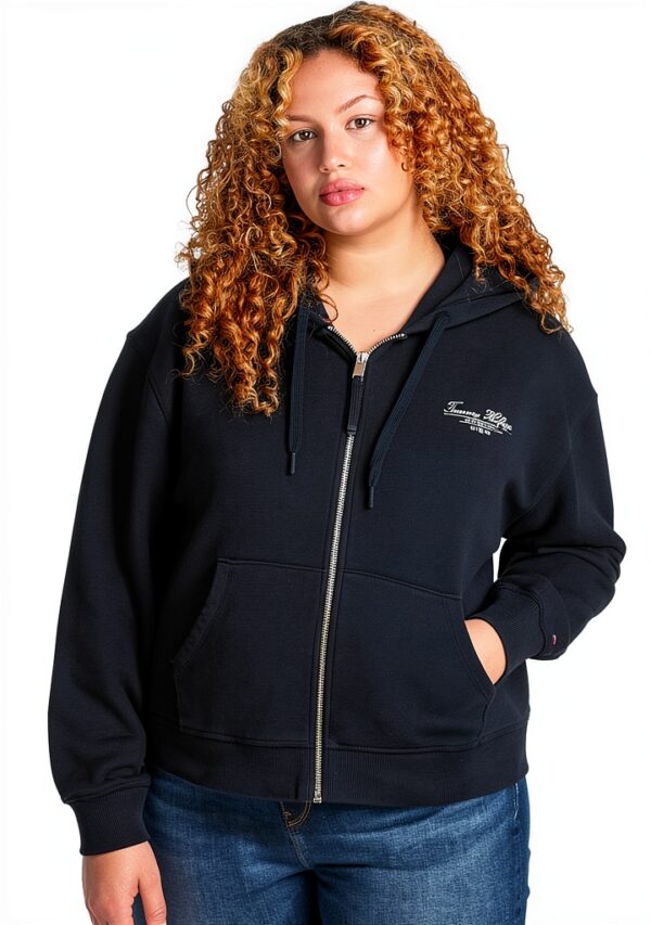 Felpa Donna Tommy Hilfiger Cappuccio Zip Cotone Casual